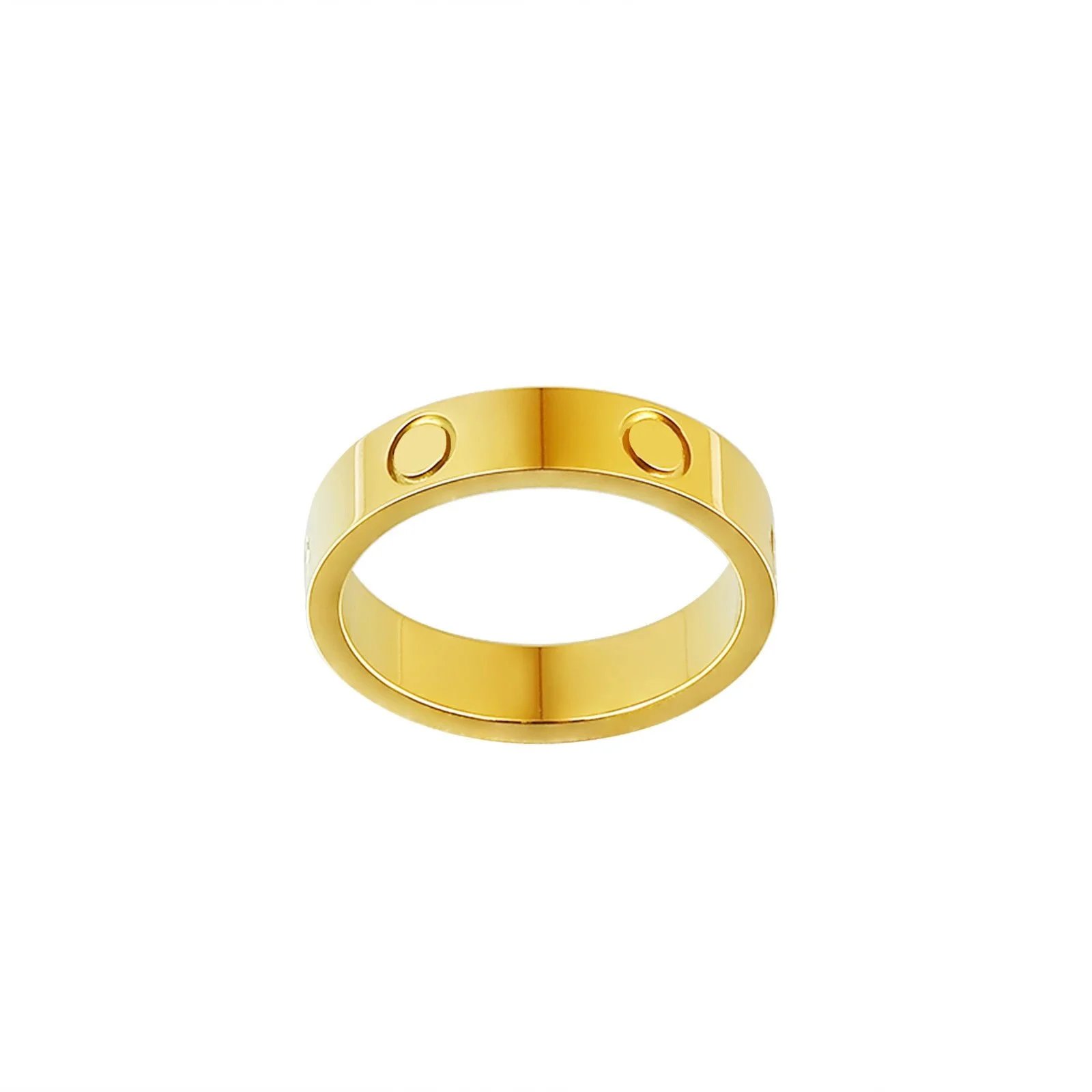 5mm diamond free gold One word curved groove high version