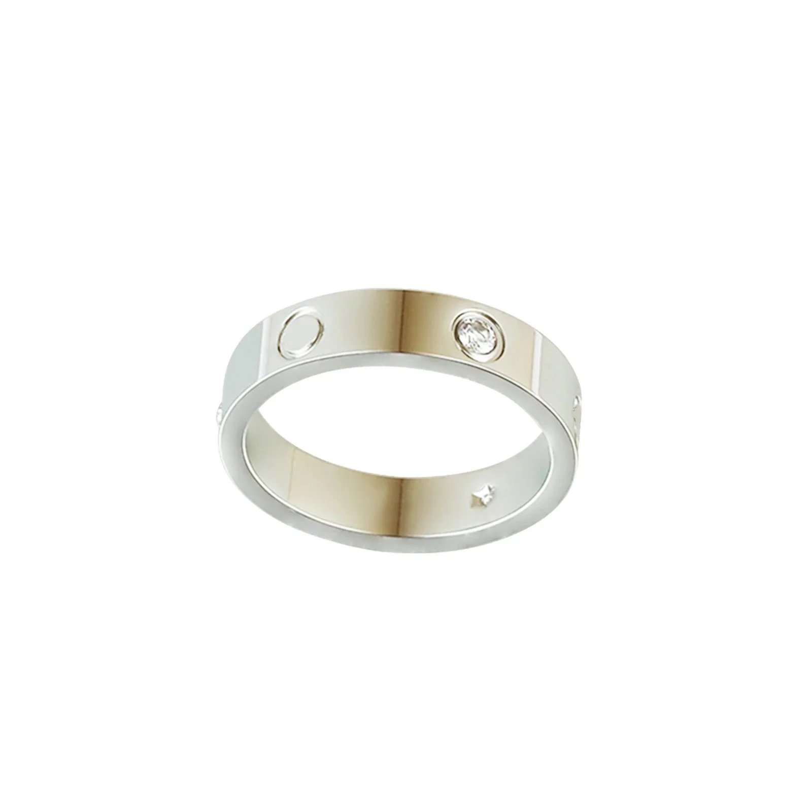 4mm with diamond silver One word curved groove high version