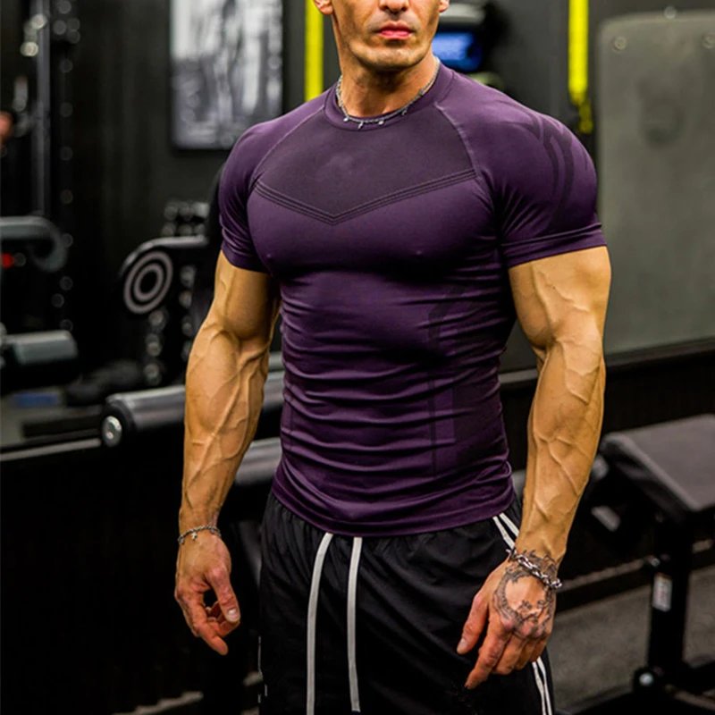 Men's fitness short sleeved shirt