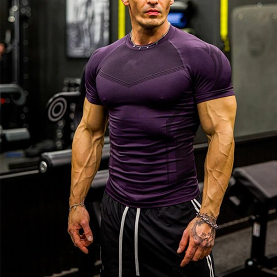 Men's fitness short sleeved shirt