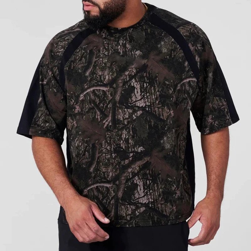Camouflage Splicing Casual T-Shirt photo 3