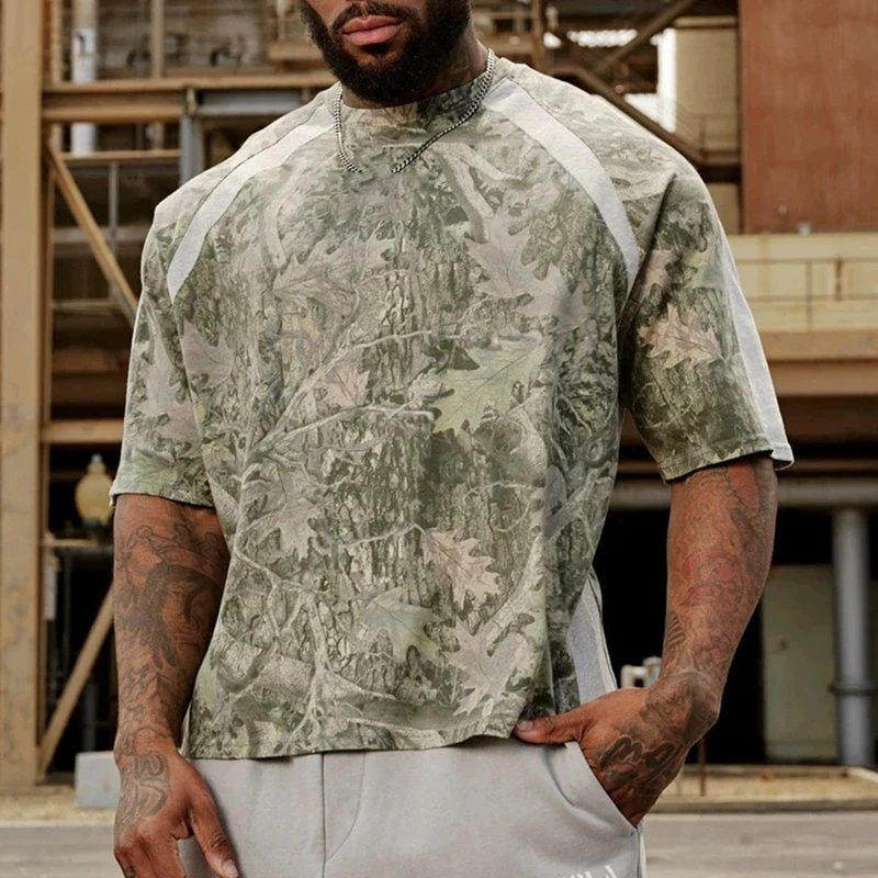 Camouflage Splicing Casual T-Shirt photo 4