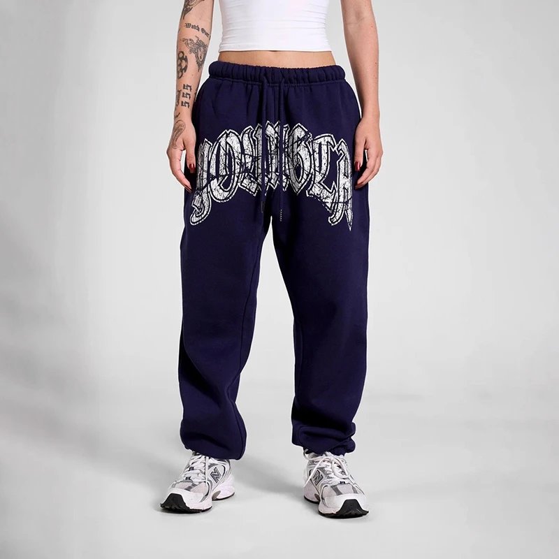 Street Letter Loose Drawstring Ankle Pants photo 3