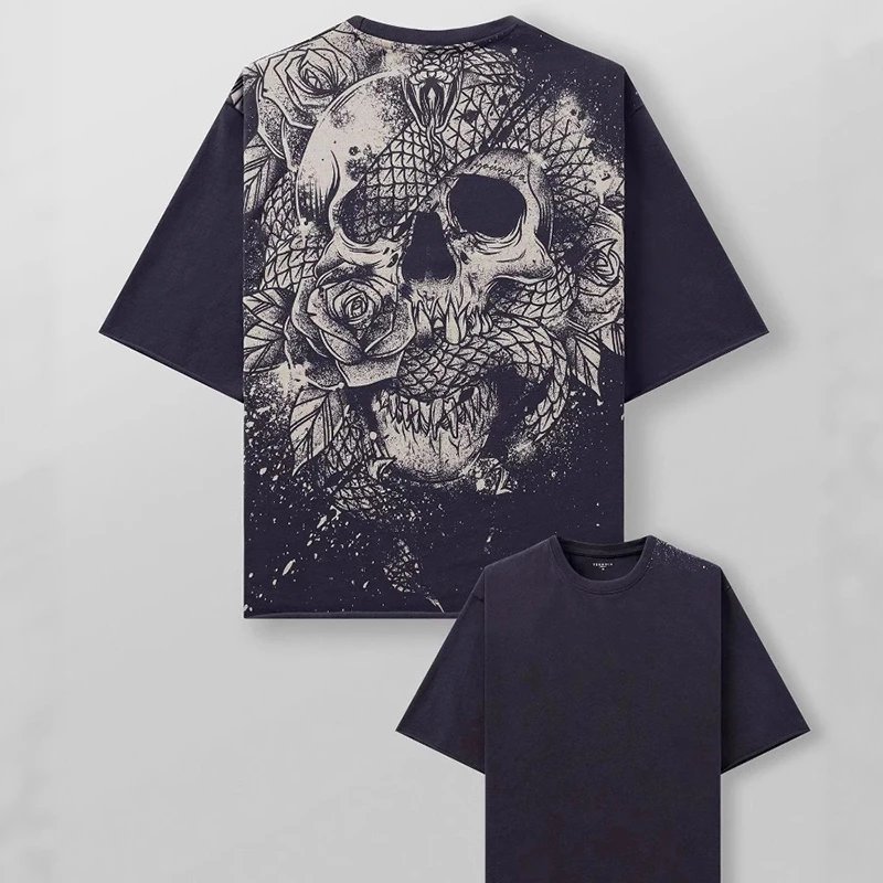 Skull Print Short-Sleeved Shirt photo 4