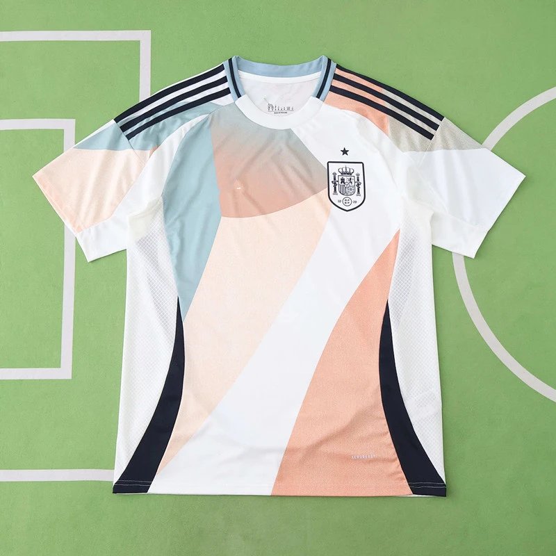 2526 Spain Away Jersey in Beige (Thai Version) - Please note customization details in order remarks; messages will not be considered.