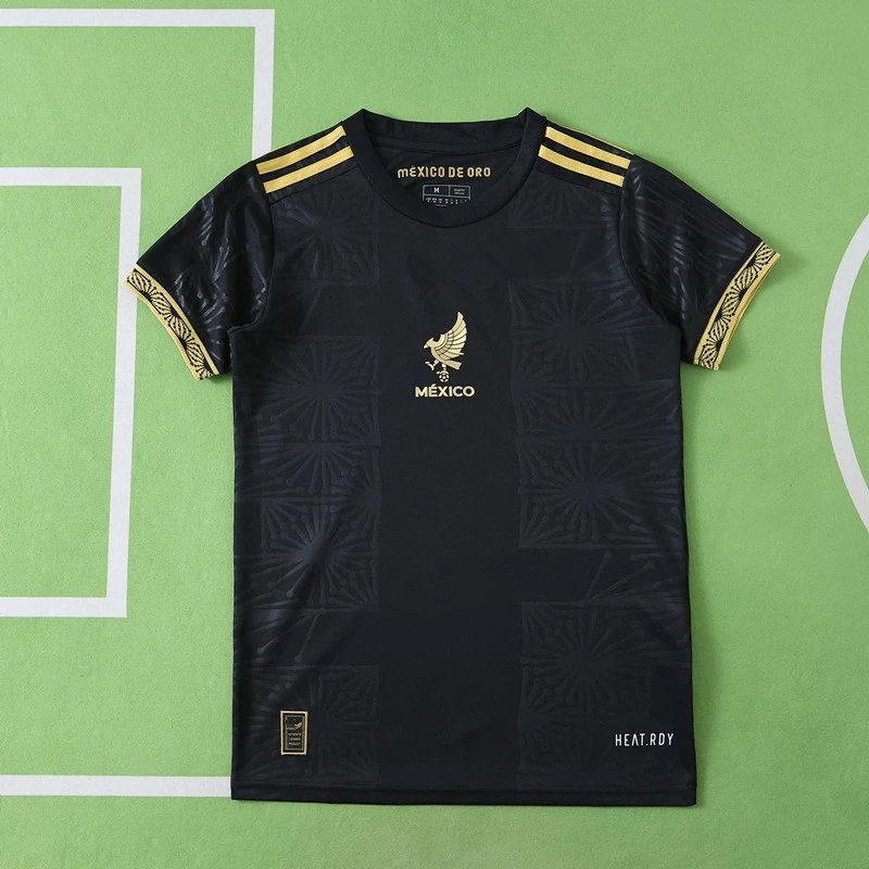 2526 Mexico Black and Gold Women's Apparel (For custom info, please leave a note when placing your order; messages are not counted)