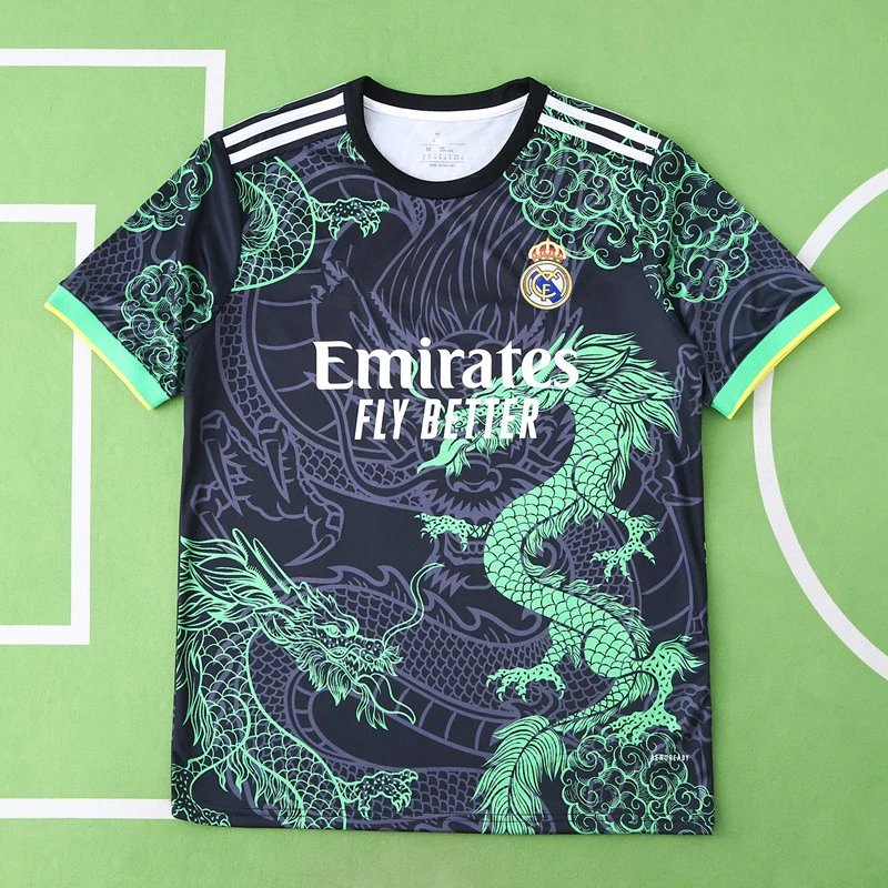 24/25 Real Madrid Black Green Dragon Fan Version (Please note customization info in your order; messages are not accepted)