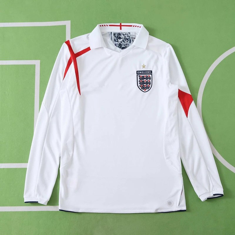 2006 England Home Long Sleeve Thai Version (Please note customization details when placing order, messages are not counted)
