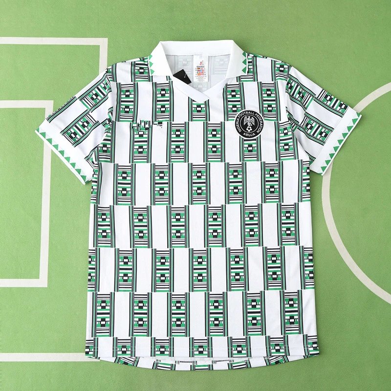1994 Nigeria Away White and Green Thailand Version (Please leave customization details in the order notes; messages will not be counted)