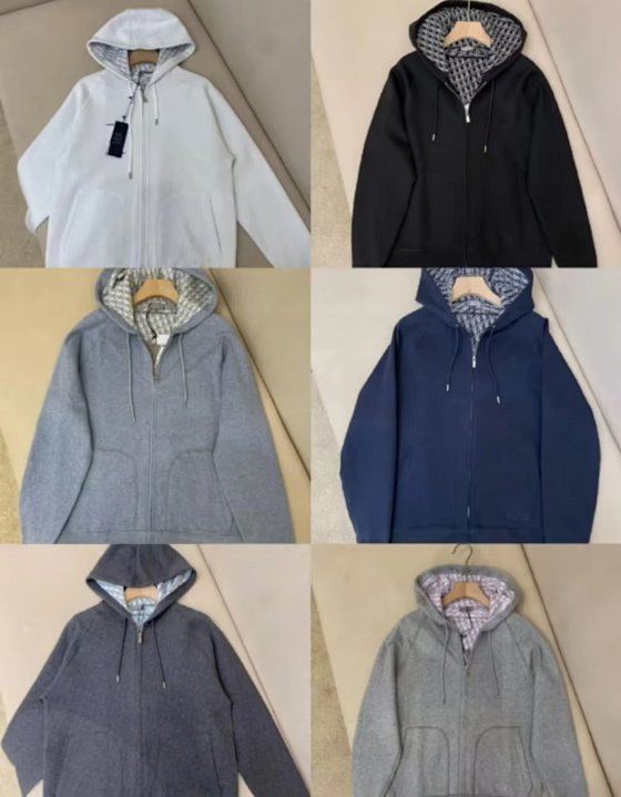 D'Or printed inner lining, zipper sweatshirt