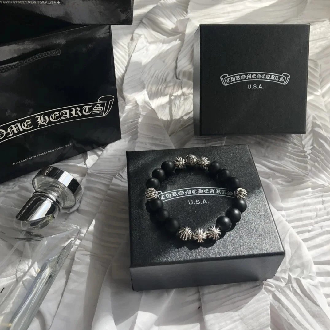 Chrome Hearts Jewelry Beaded Cross Charm Bracelet — 6