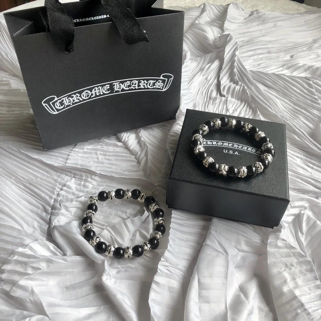 Chrome Hearts Jewelry Beaded Cross Charm Bracelet — 5