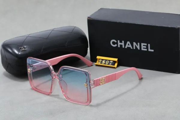 Chanel Square Frame Gradient Pink Sunglasses - 1