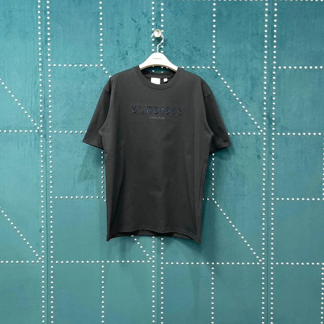 Burberry T-Shirts Check-trim crew-neck T-shirt — 14