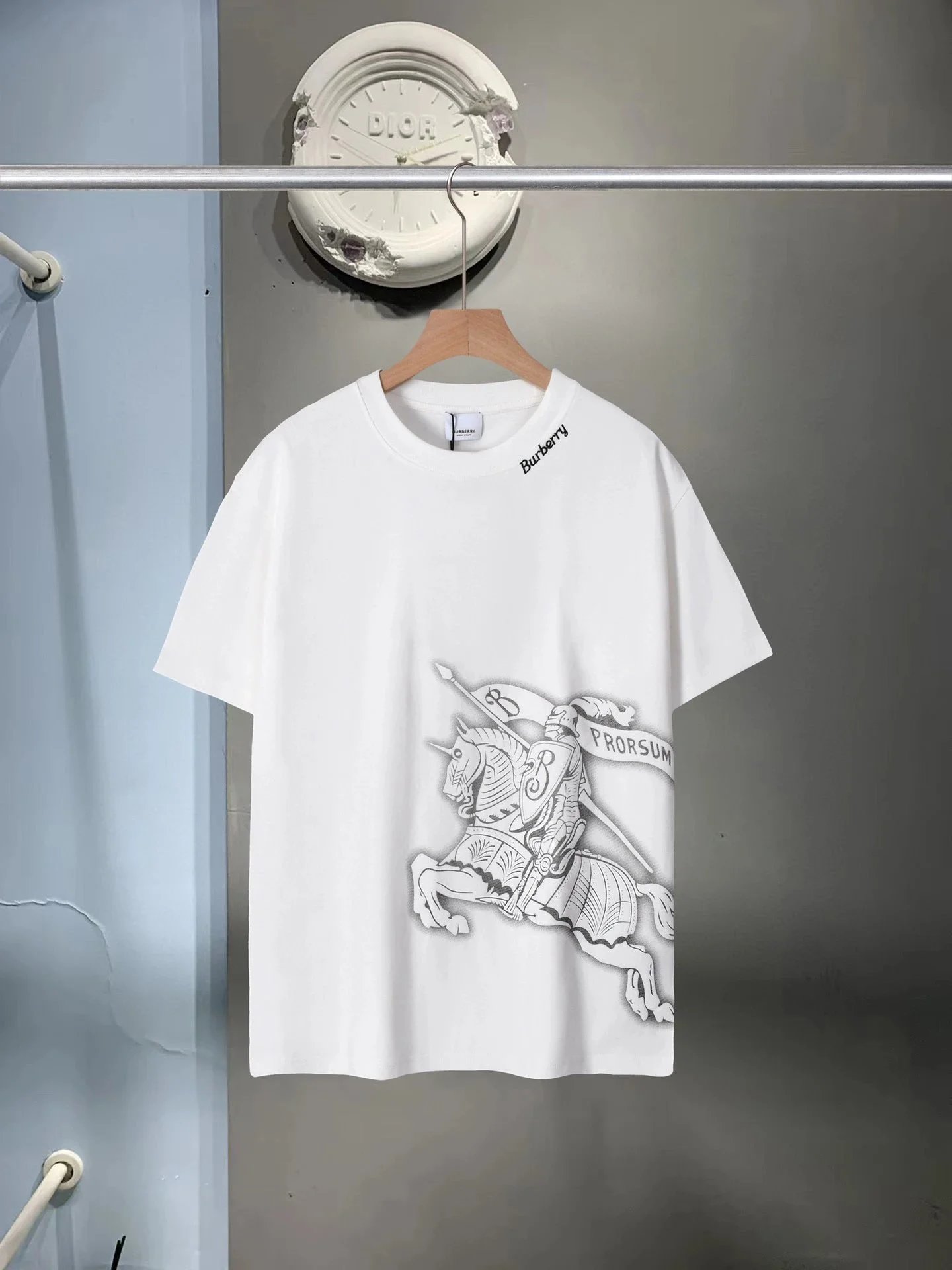 Burberry T-Shirts Check-trim crew-neck T-shirt — 21