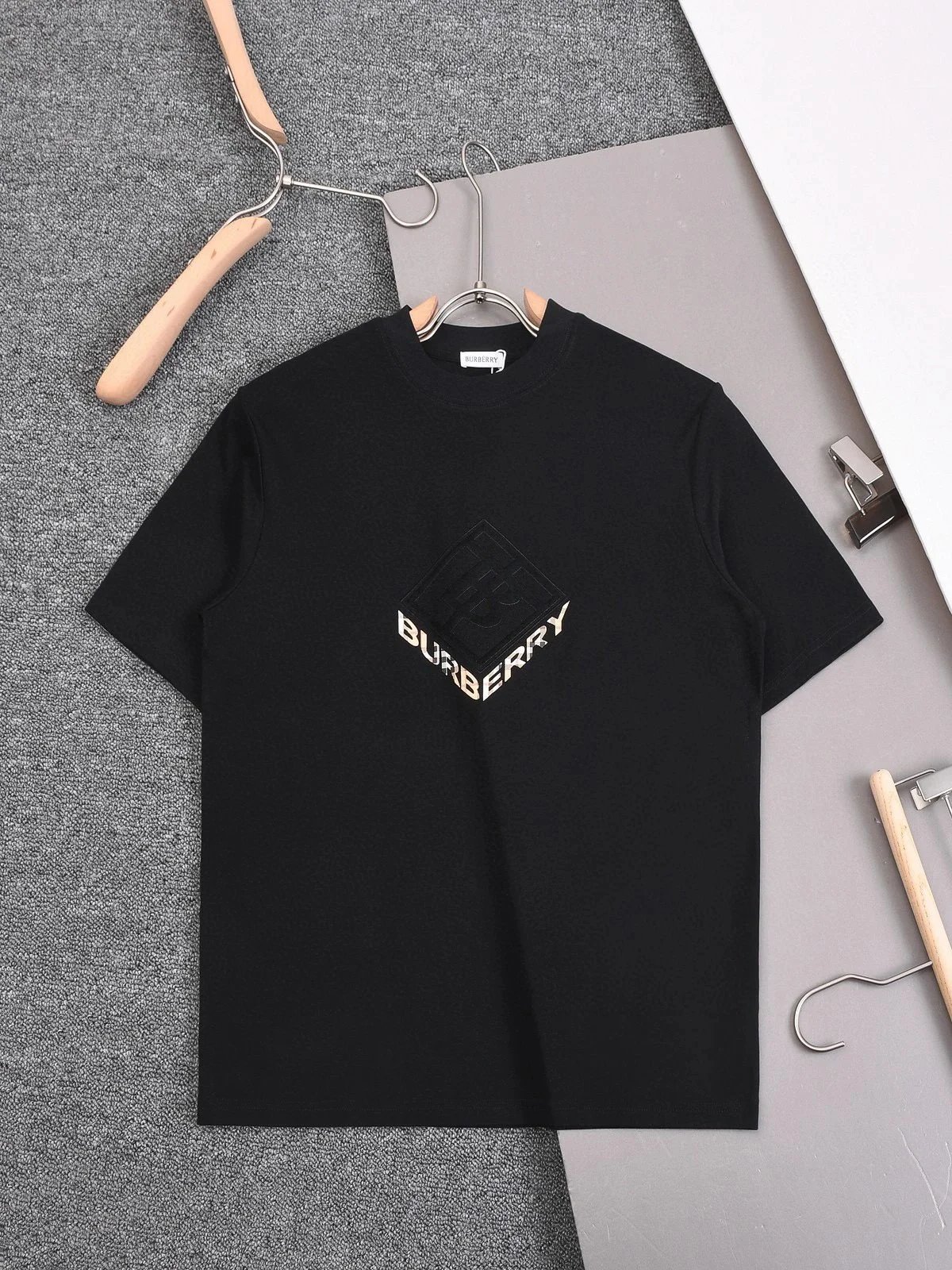 Burberry T-Shirts Check-trim crew-neck T-shirt — 29