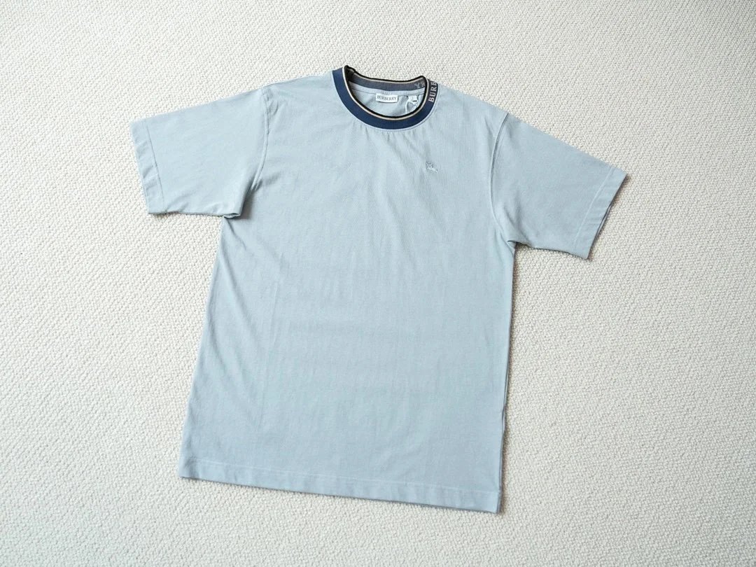 Burberry T-Shirts Check-trim crew-neck T-shirt — 10