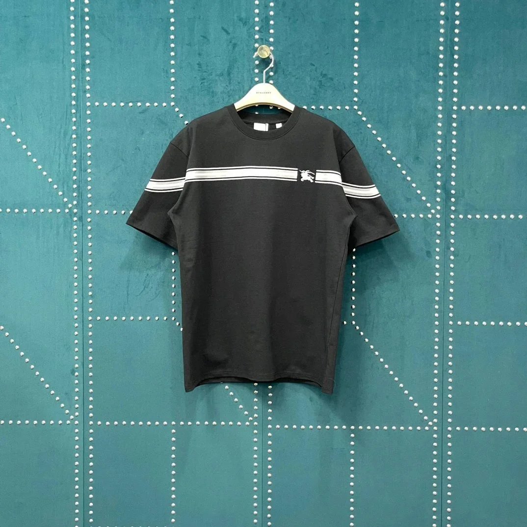 Burberry T-Shirts Check-trim crew-neck T-shirt — 16