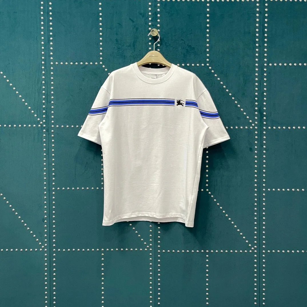 Burberry T-Shirts Check-trim crew-neck T-shirt — 17