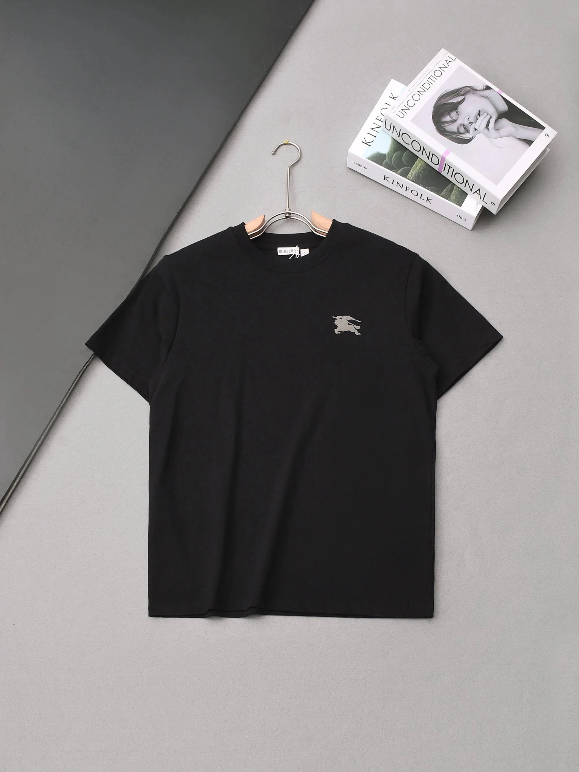 Burberry T-Shirts Check-trim crew-neck T-shirt — 22