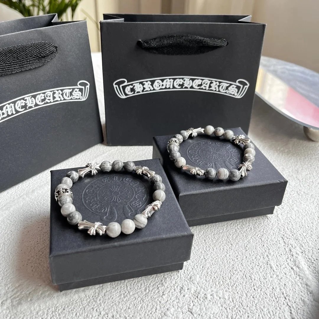 Chrome Hearts Jewelry Beaded Cross Charm Bracelet — 1