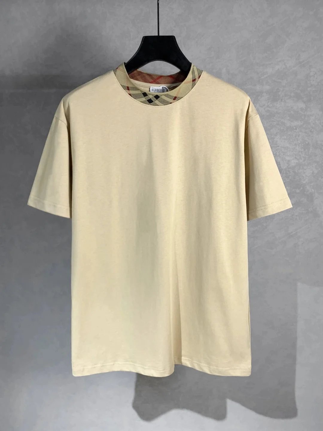 Burberry T-Shirts Check-trim crew-neck T-shirt — 40
