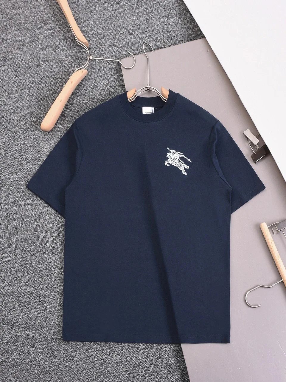Burberry T-Shirts Check-trim crew-neck T-shirt — 35