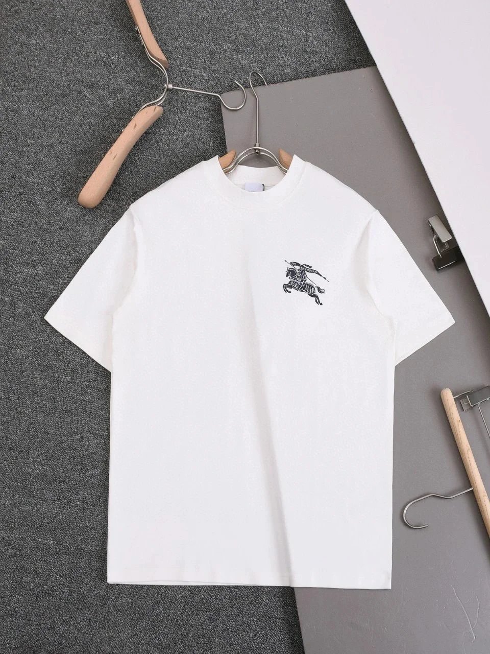 Burberry T-Shirts Check-trim crew-neck T-shirt — 34