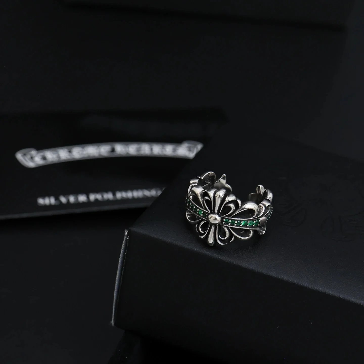 Chrome Hearts Jewelry Cross and Floral Motif Rings — 4