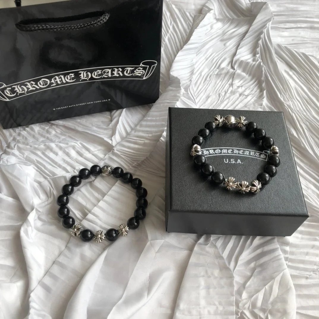 Chrome Hearts Jewelry Beaded Cross Charm Bracelet — 4