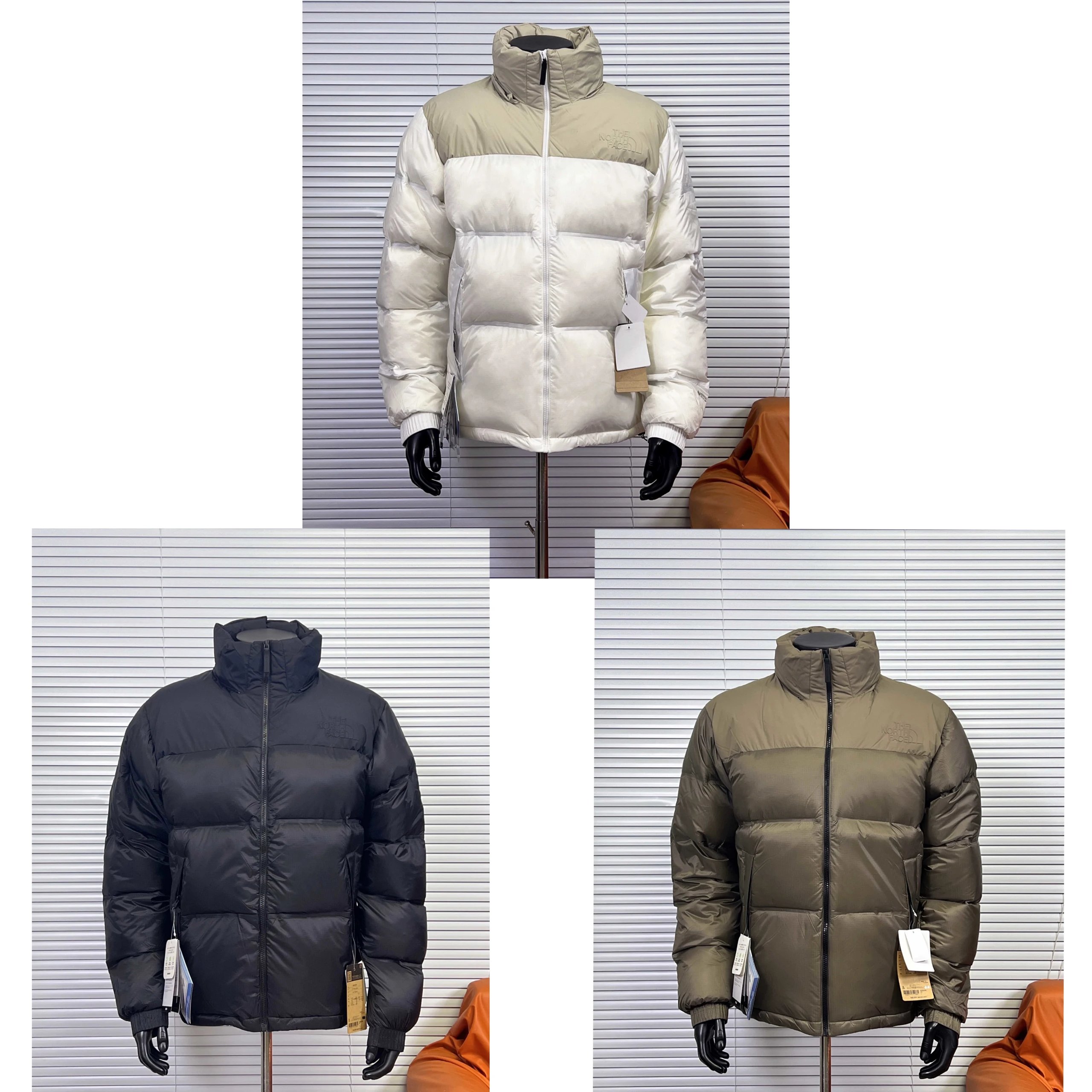 The North Face White Black Olive Puffer Jacket