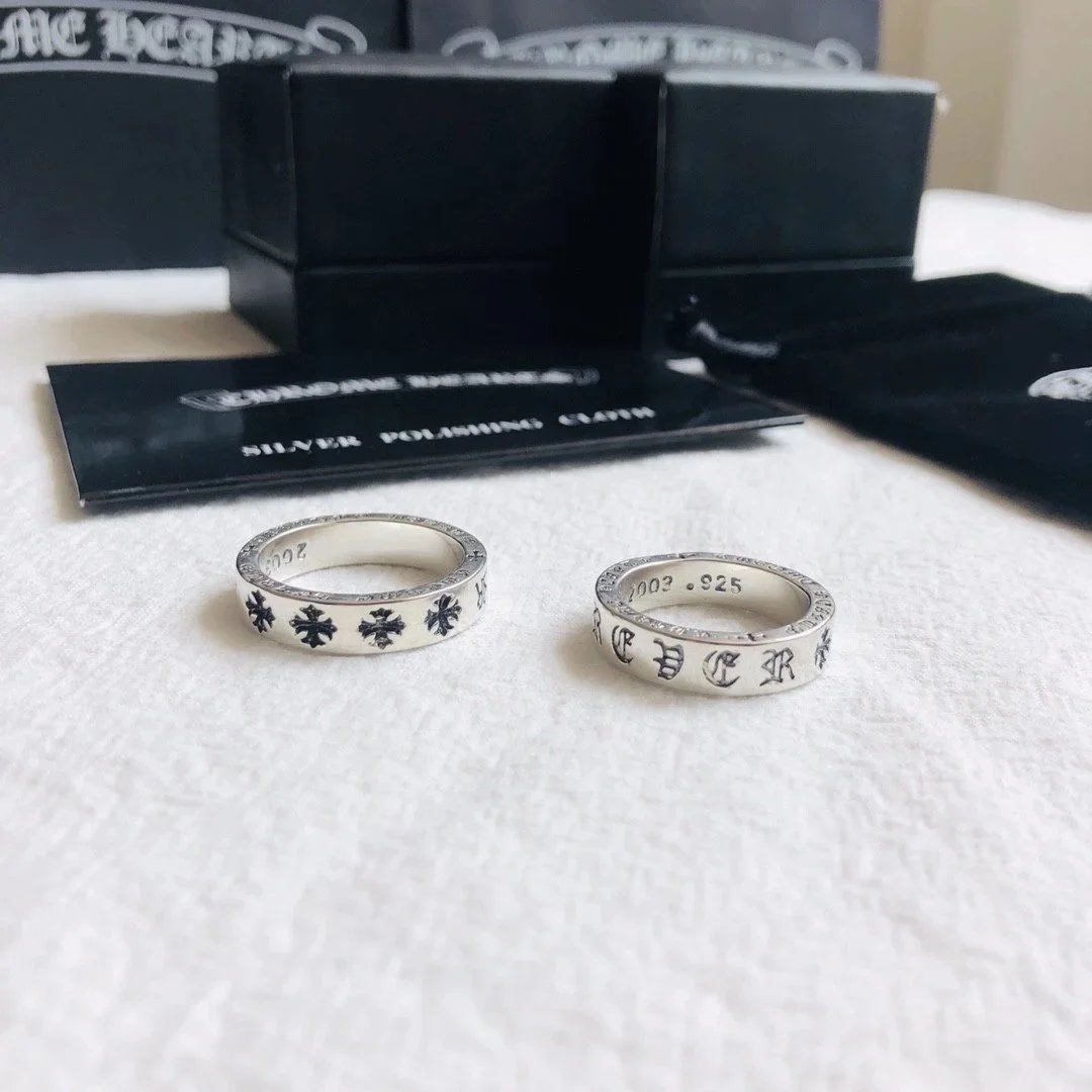 Chrome Hearts Jewelry Cross and Floral Motif Rings — 7
