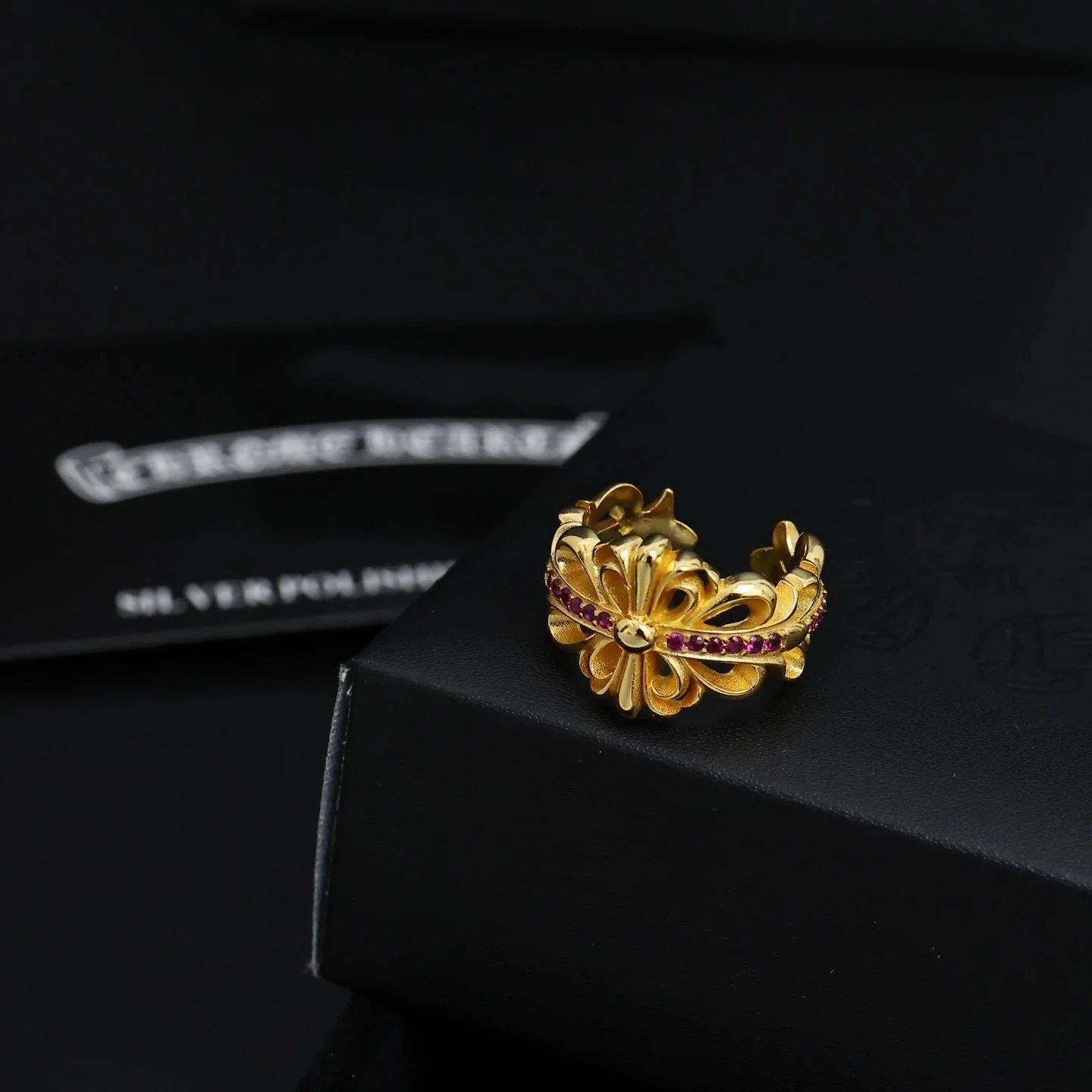 Chrome Hearts Jewelry Cross and Floral Motif Rings — 1