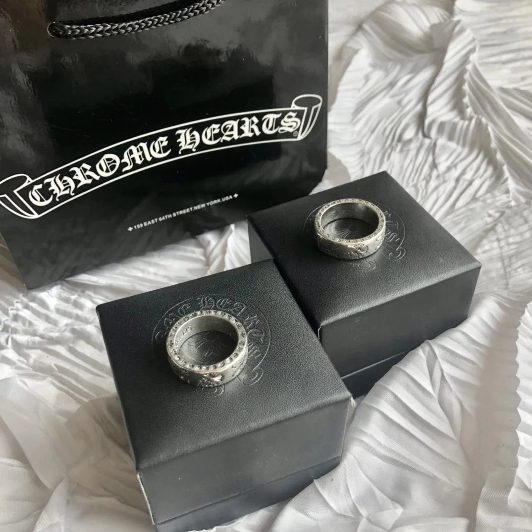 Chrome Hearts Jewelry Cross and Floral Motif Rings — 5