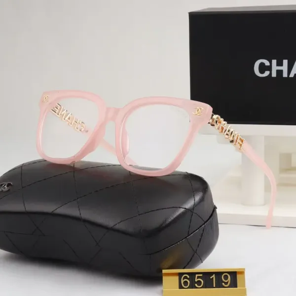 Chanel Optical Glasses Pink Acetate Frame with CC Logo and Chain Detail Eyewear - 1