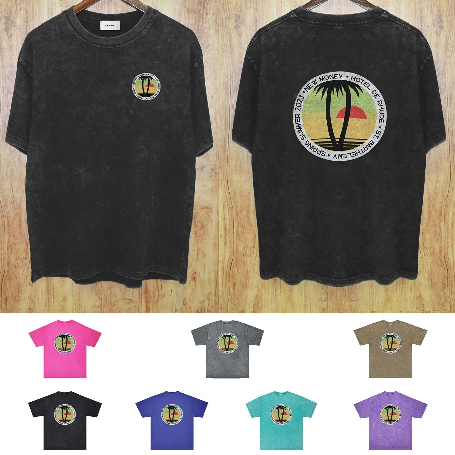 RHUDE Palm Sunset Graphic T-Sh