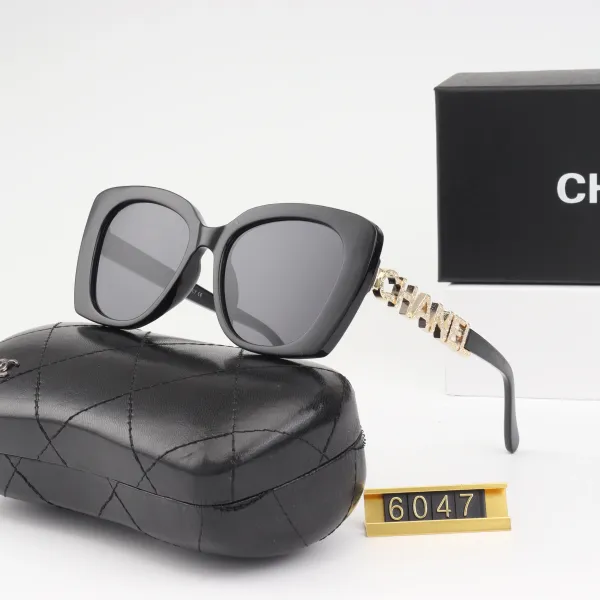 Chanel Logo-Embellished Oversized Square Sunglasses Black - 1