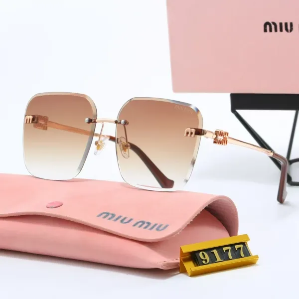 Miu Miu Square Rimless Gradient Brown Sunglasses Eyewear - 1