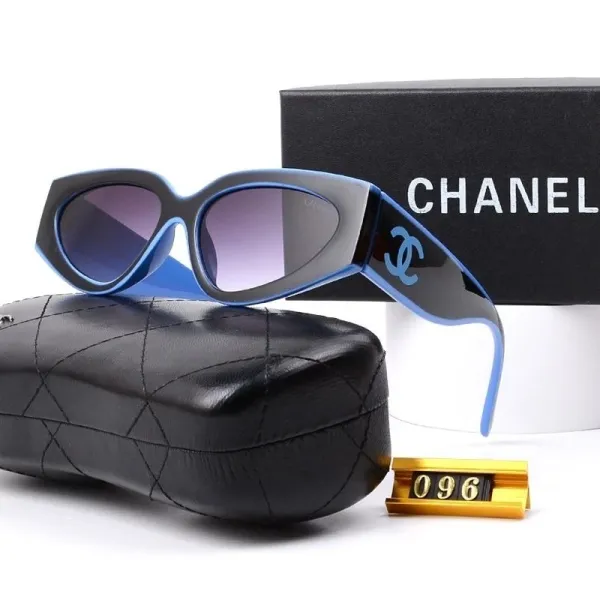 Chanel Oversized Cat-Eye Sunglasses Blue and Black - 1