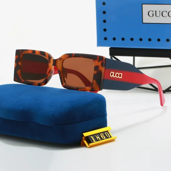 Gucci Square Frame Tortoiseshell and Web Stripe Sunglasses - 1