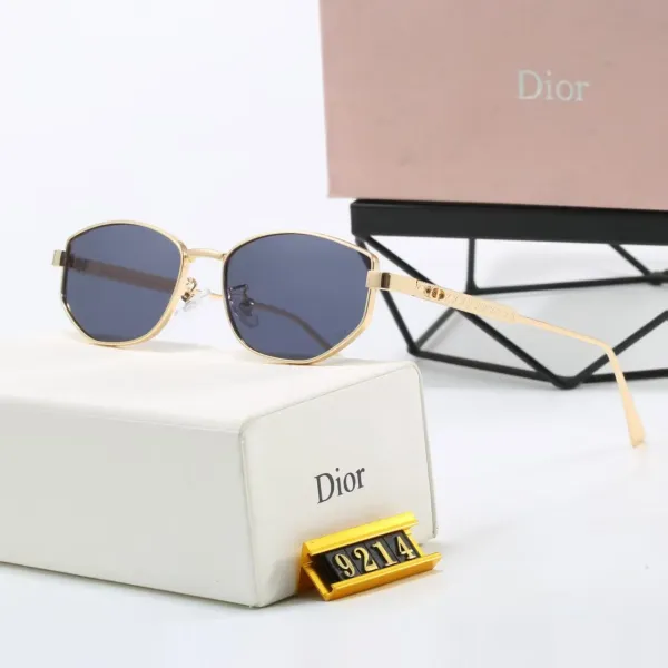 Dior Sunglasses Gold Frame Dark Gray Lens Sunglasses - 1