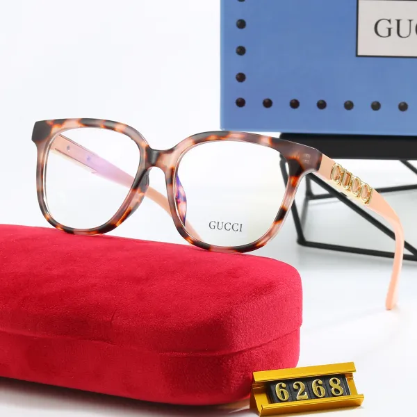 Gucci Optical Glasses Tortoiseshell with Gold Logo Pink Temples - 1