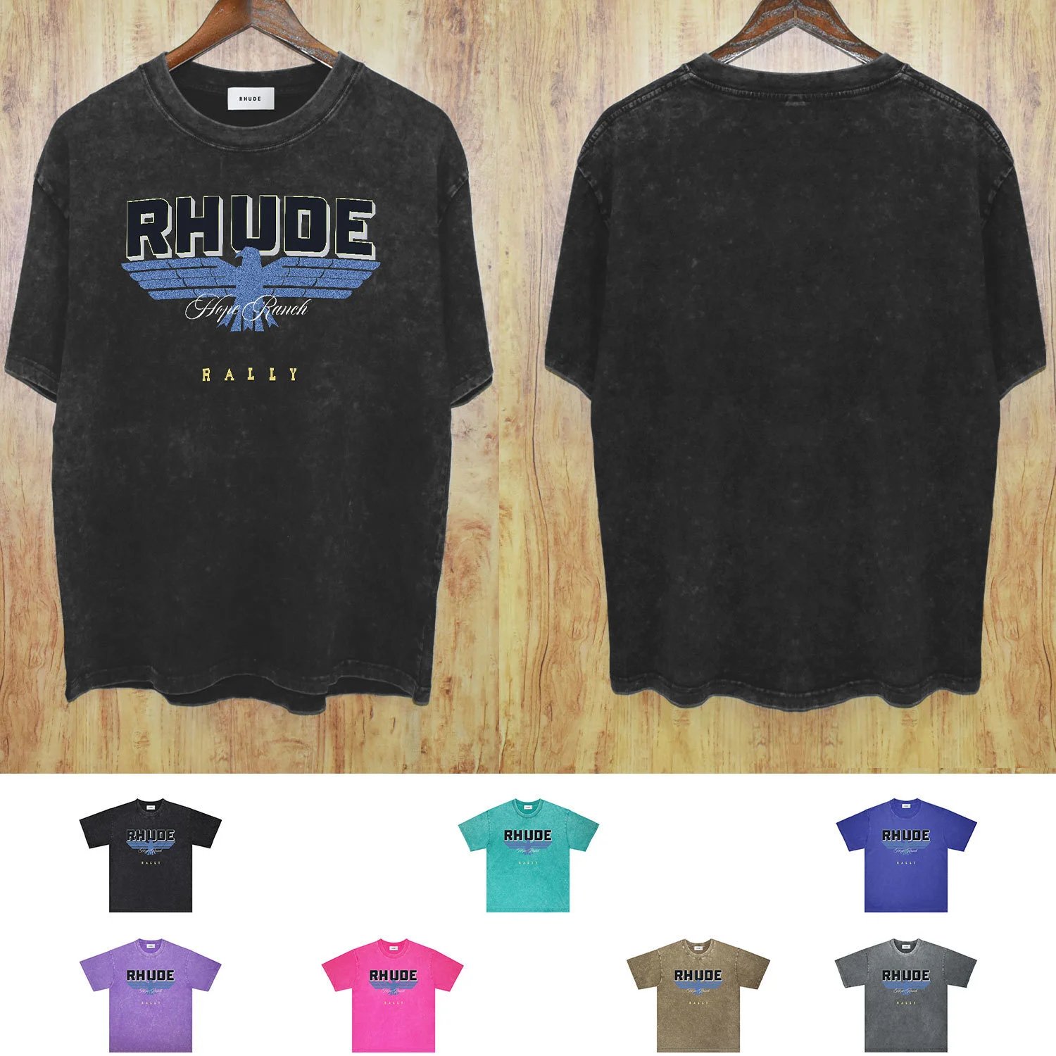 Rhude Black Graphic T-Shirt