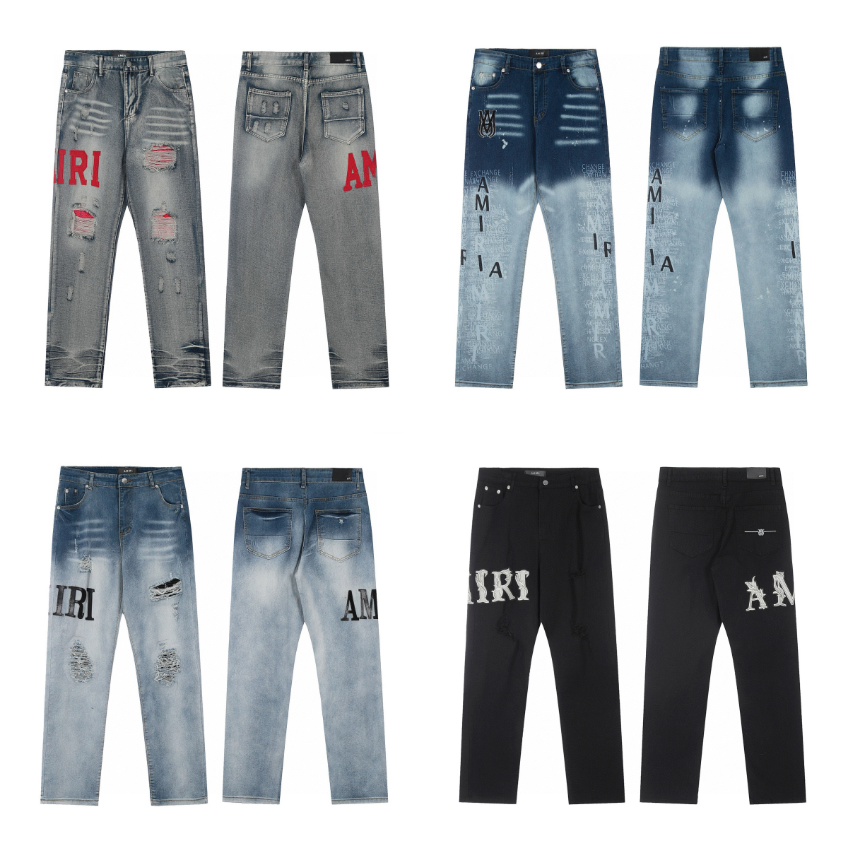 Amiri Distressed Logo Jeans [4