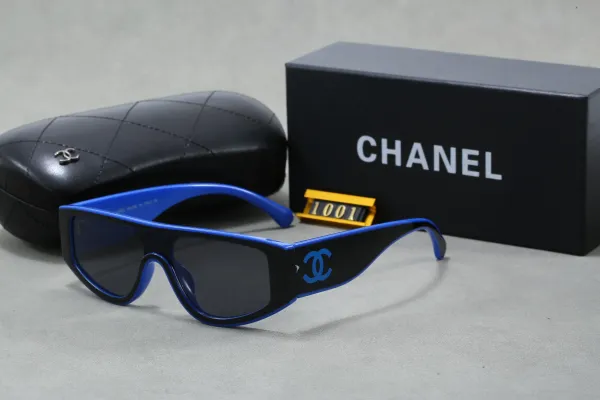 Chanel Shield Sunglasses Blue and Black - 1