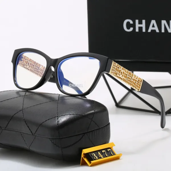 Chanel Optical Glasses Black with Gold CC Grid Temples - 1