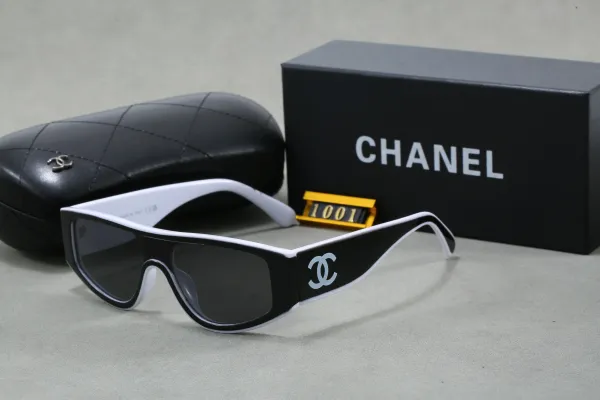 Chanel Shield Sunglasses Black and White - 1