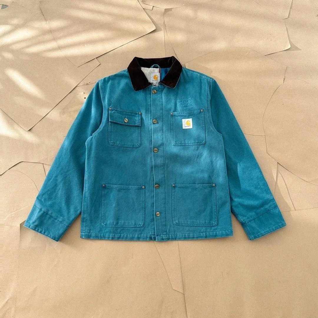 Carhartt Work In Progress Carhartt x Stussy Detroit Jacket Teal Outerwear - 1