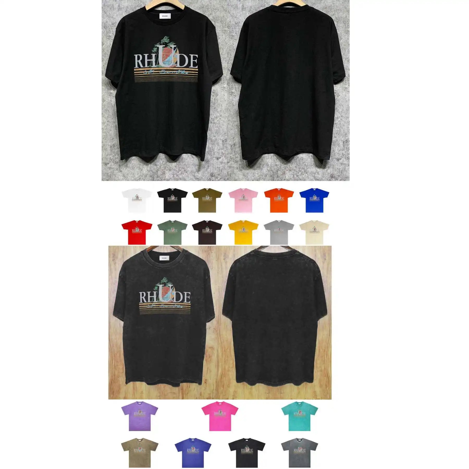 Rhude Black Short Sleeve T-Shi