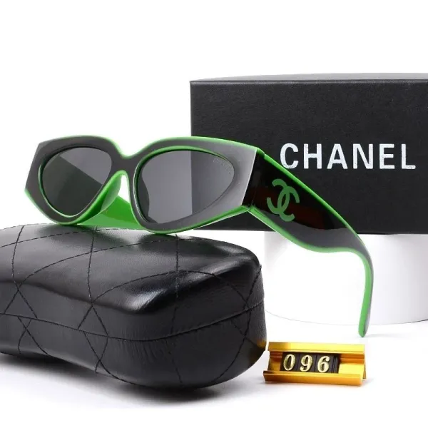 Chanel Green and Black Acetate Sunglasses with CC Logo - 1